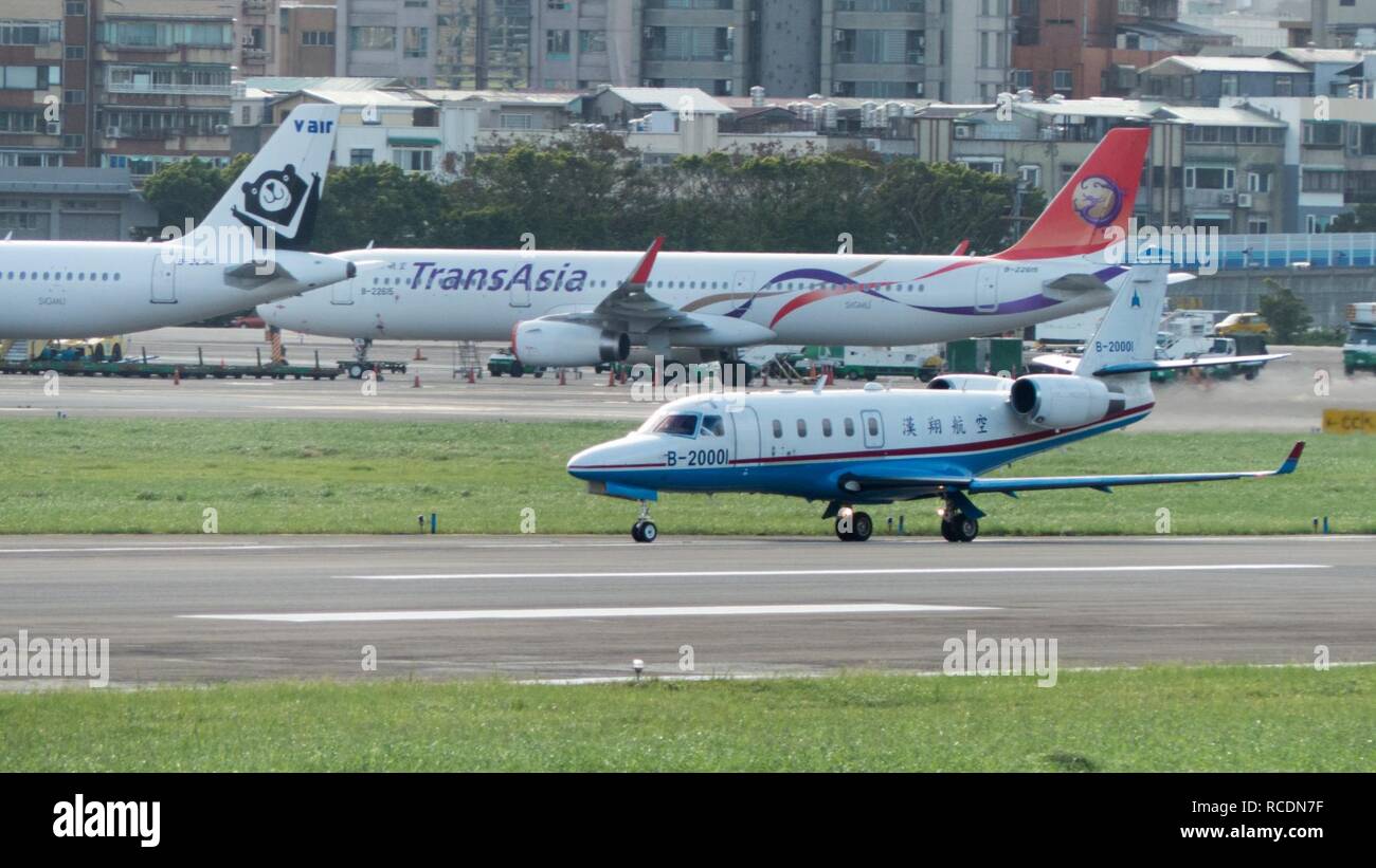 AIDC IAI Astra B-20001 Taxiing at Taipei Songshan Airport 20161124b. Stock Photo