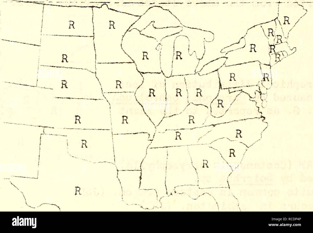 . Diseases of forest and shade trees, ornamental and miscellaneous plants in the United States in 1921. Trees Diseases and pests United States; Plants, Ornamental Diseases and pests United States. EIIi (Ulmus spp.) Anthracnose caused &quot;by Gnomonia ulmea (Schv/,) Ihum. Vi^^'f Hampshire Connecticut - more prevalent than during average year. South Carolina Texas - trace, unimportant. Ohio - greatest damage during nidsxanmer 7hen host is in full foliage moisture and temperature favorable to disease during season. Indiana - found over state, moderate amount of damage noticed in a nursery. (HET Stock Photo