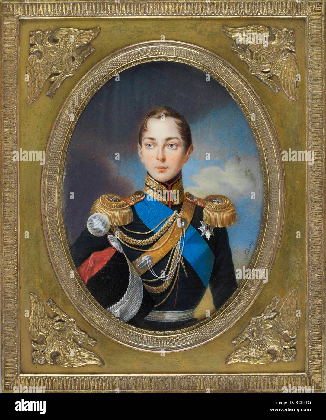 Portrait of the Crown prince Alexander Nikolayevich (1818-1881). Museum: Muzeum Narodowe, Warsaw. Author: Winberg, Ivan Andreyevich. Stock Photo