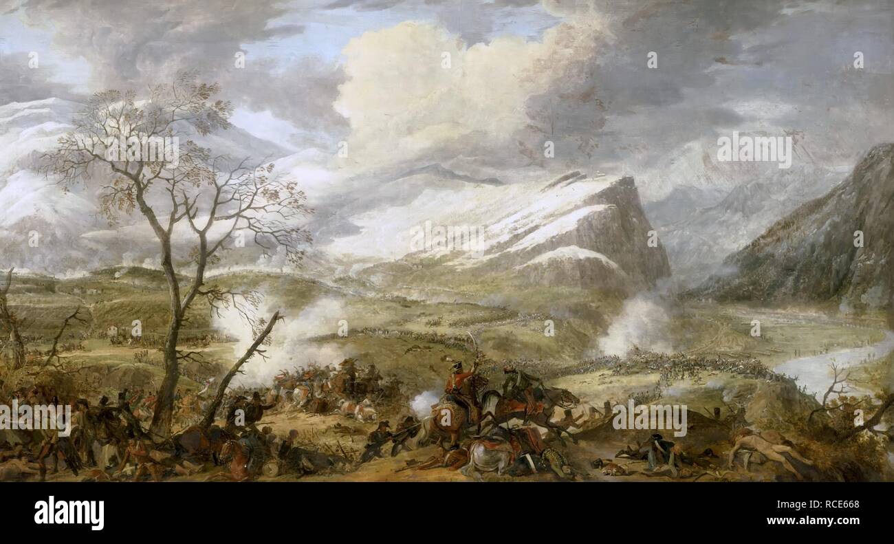 The battle of Rivoli on 14 January 1797 (Detail). Museum: Musée de l'Histoire de France, Château de Versailles. Author: BACLER D'ALBE, LOUIS ALBERT GUISLAIN. Stock Photo