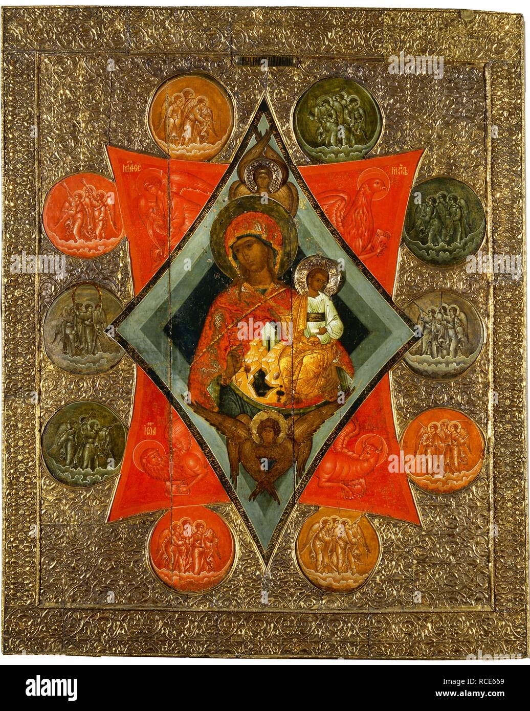 Mother of God of the Burning Bush. Museum: State Open-air Museum Kirillo-Belozersky Monastery. Author: Russian icon. Stock Photo