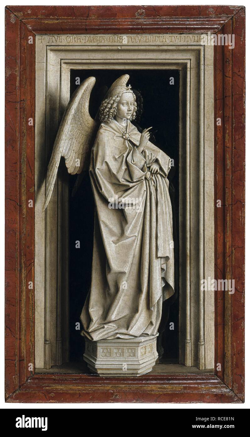 The Annunciation (Diptych, left panel). Museum: Thyssen-Bornemisza Collections. Author: VAN EYCK, JAN. Stock Photo