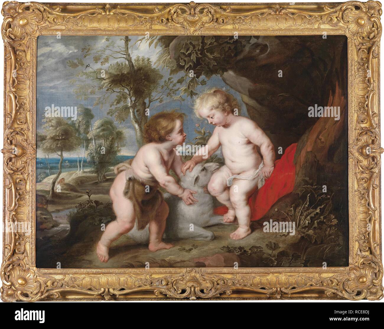 Christ and John the Baptist as Children. Museum: PRIVATE COLLECTION. Author: Rubens, Pieter Paul. Stock Photo