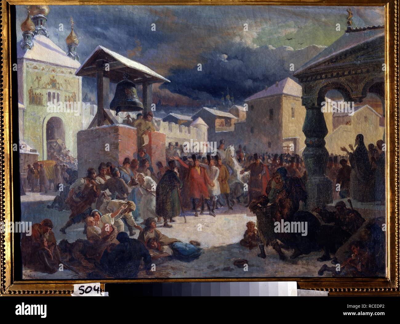 The Veche in the republic of Novgorod. Museum: State Art Museum, Odessa. Author: Khudyakov, Vasili Grigorievich. Stock Photo