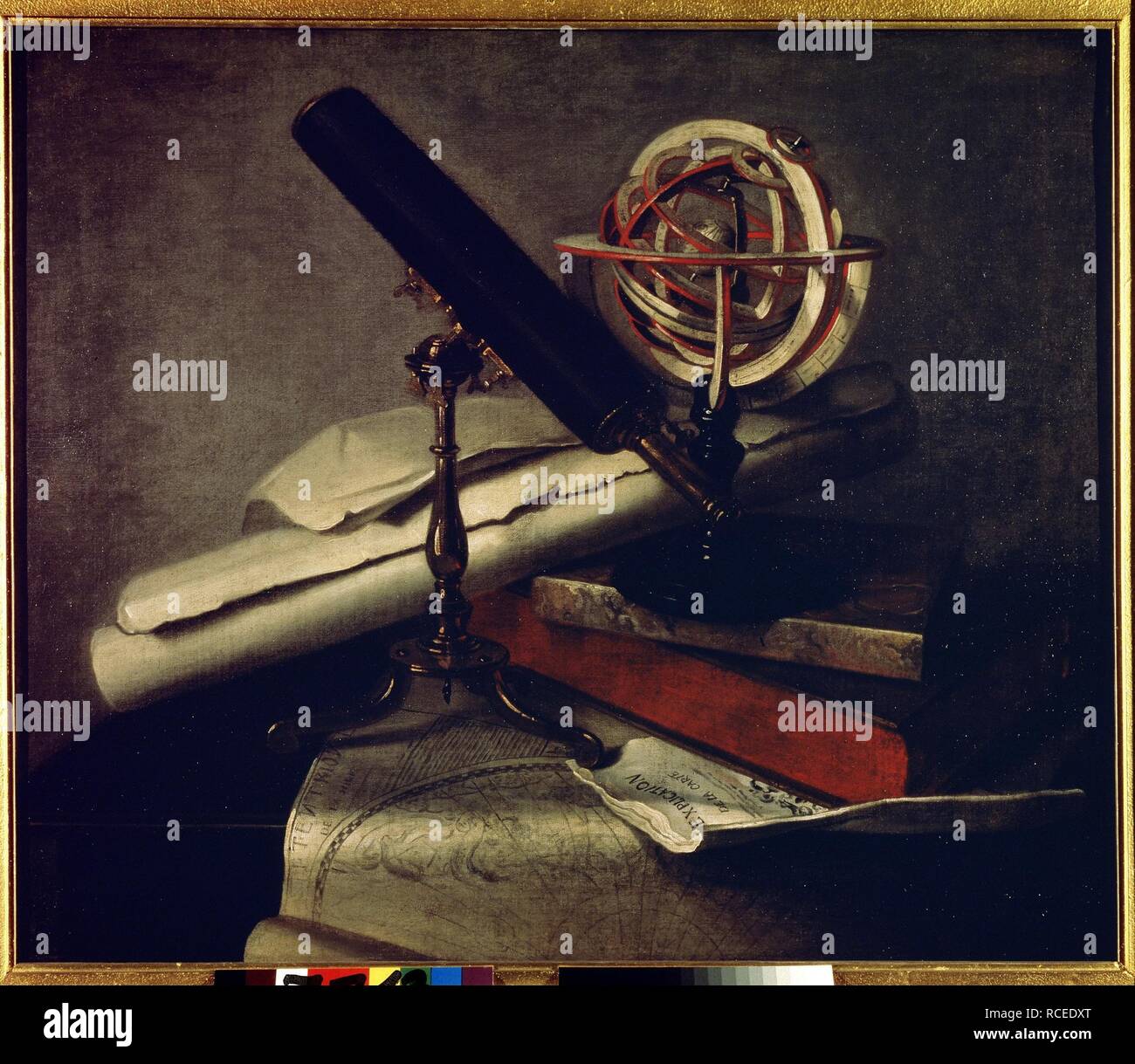 Astronomic implements. Museum: State Open-air Museum Tsarskoye Selo, St. Petersburg. Author: La Hyre, Philippe, de. Stock Photo