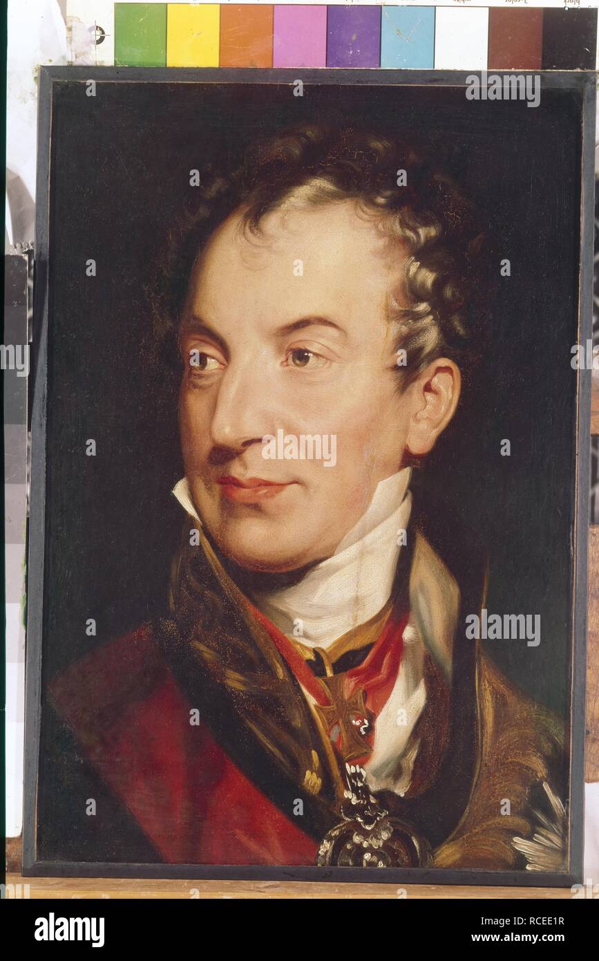 Portrait of Klemens Wenzel, Prince von Metternich (1773-1859). Museum: State Hermitage, St. Petersburg. Author: LAWRENCE, SIR THOMAS. Stock Photo