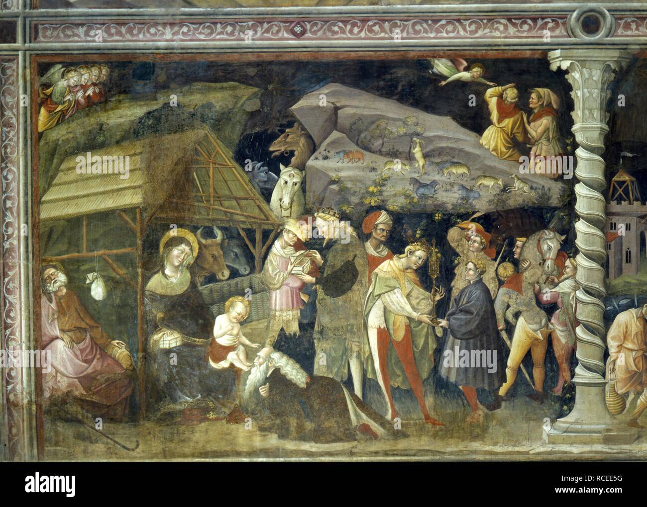 The Adoration of the Magi (Fresco from the Basilica di San Petronio).  Museum: Basilica di San Petronio, Bologna. Author: GIOVANNI DA MODENA Stock  Photo - Alamy