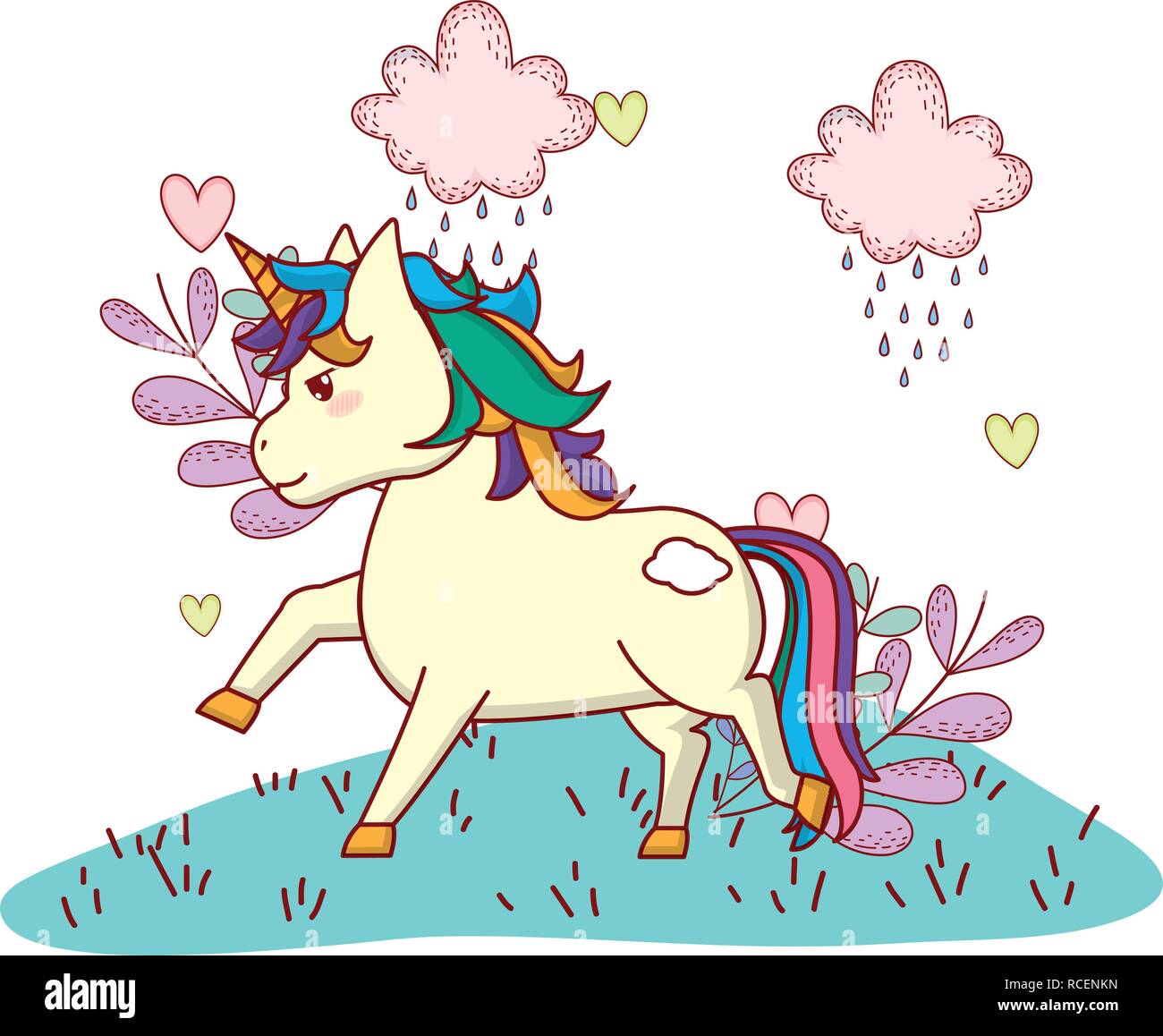 unicorn with leaves Stock Vector Image &amp; Art - Alamy