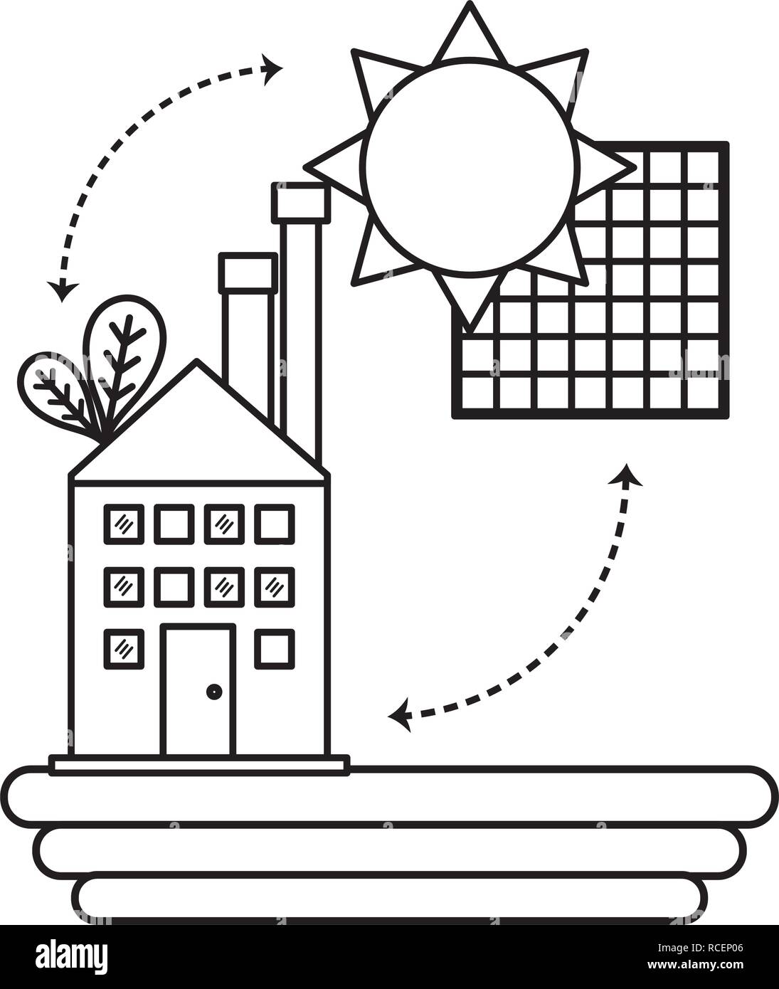 House with solar energy Stock Vector Image & Art - Alamy