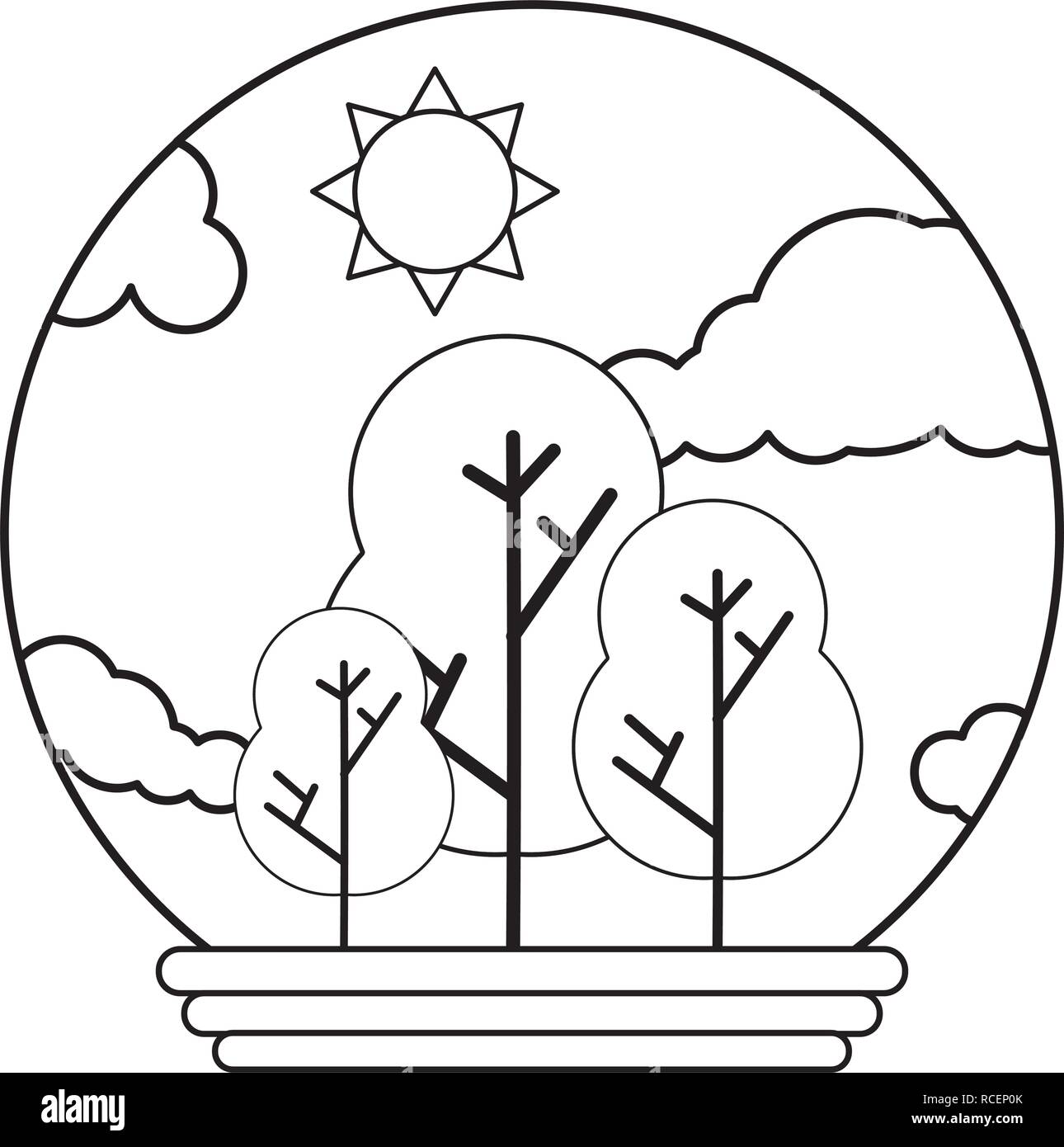 trees round icon Stock Vector Image & Art - Alamy