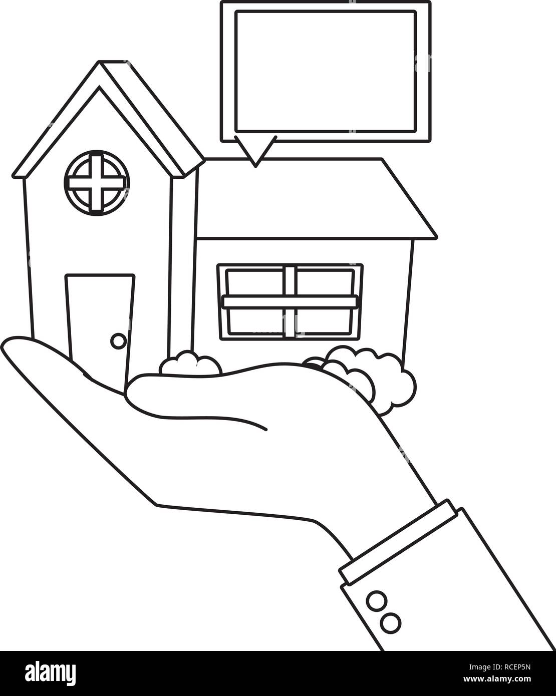 hand holding house Stock Vector Image & Art - Alamy