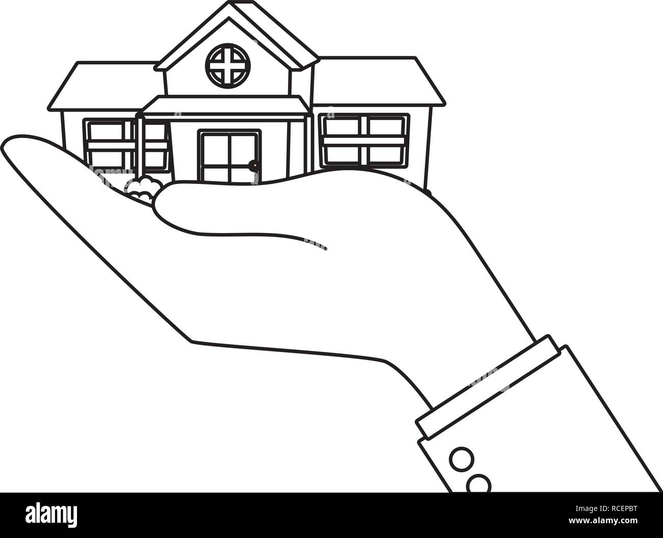 hand holding house Stock Vector Image & Art - Alamy