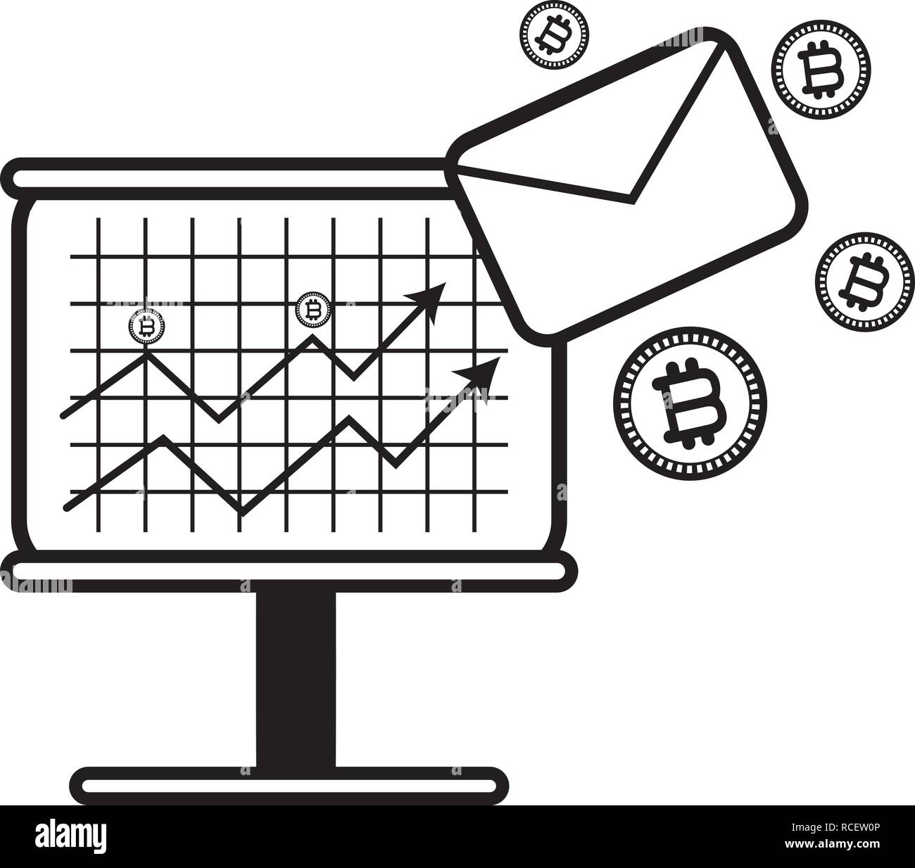bitcoin and chart black and white Stock Vector Image & Art - Alamy