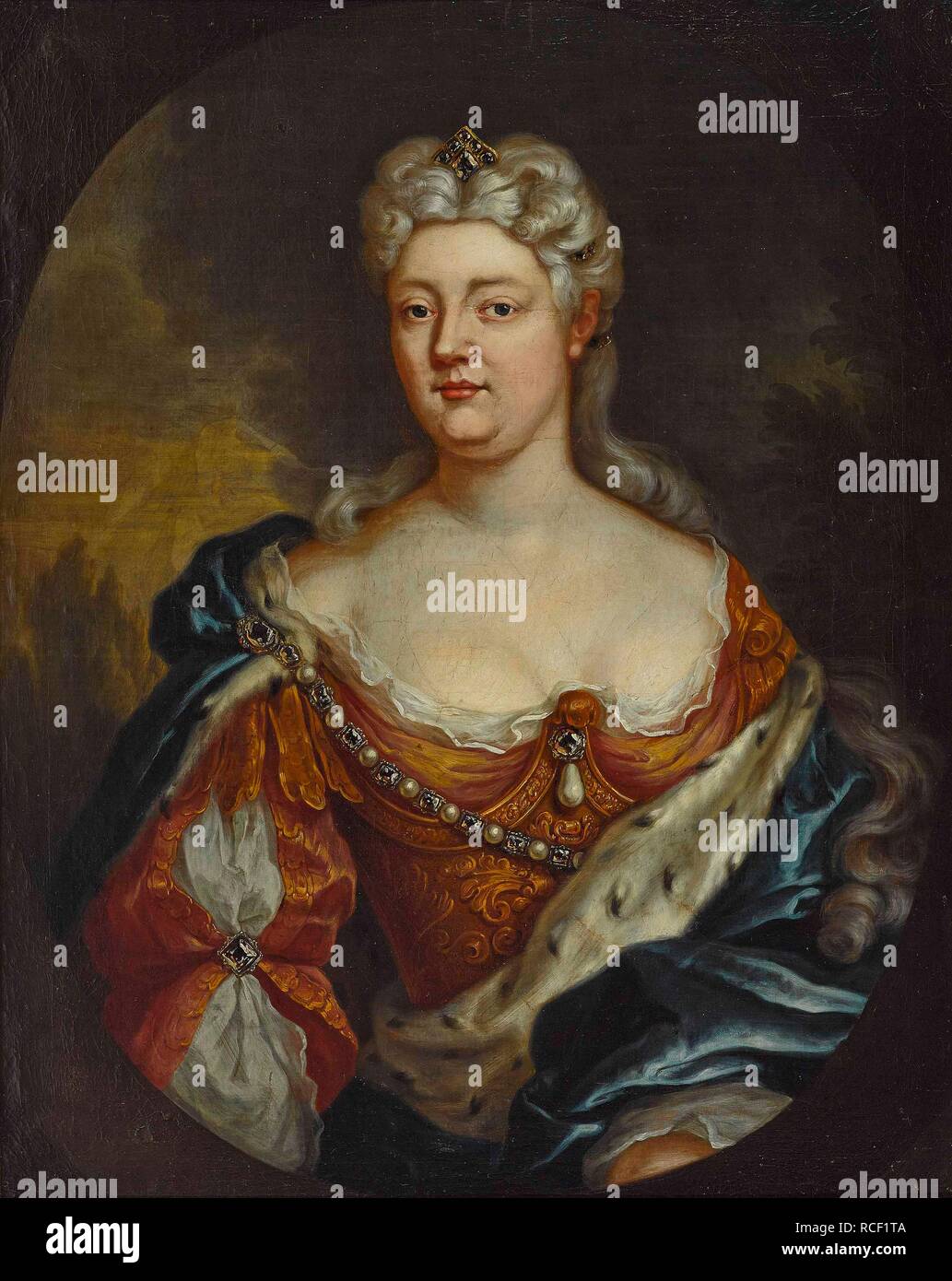 Countess Palatine Caroline of Nassau-Saarbrücken (1704-1774). Museum: PRIVATE COLLECTION. Author: ANONYMOUS. Stock Photo