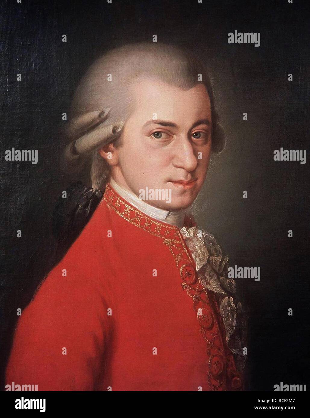 Portrait of the composer Wolfgang Amadeus Mozart (1756-1791). Museum: Gesellschaft der Musikfreunde, Vienna. Author: Krafft. Stock Photo