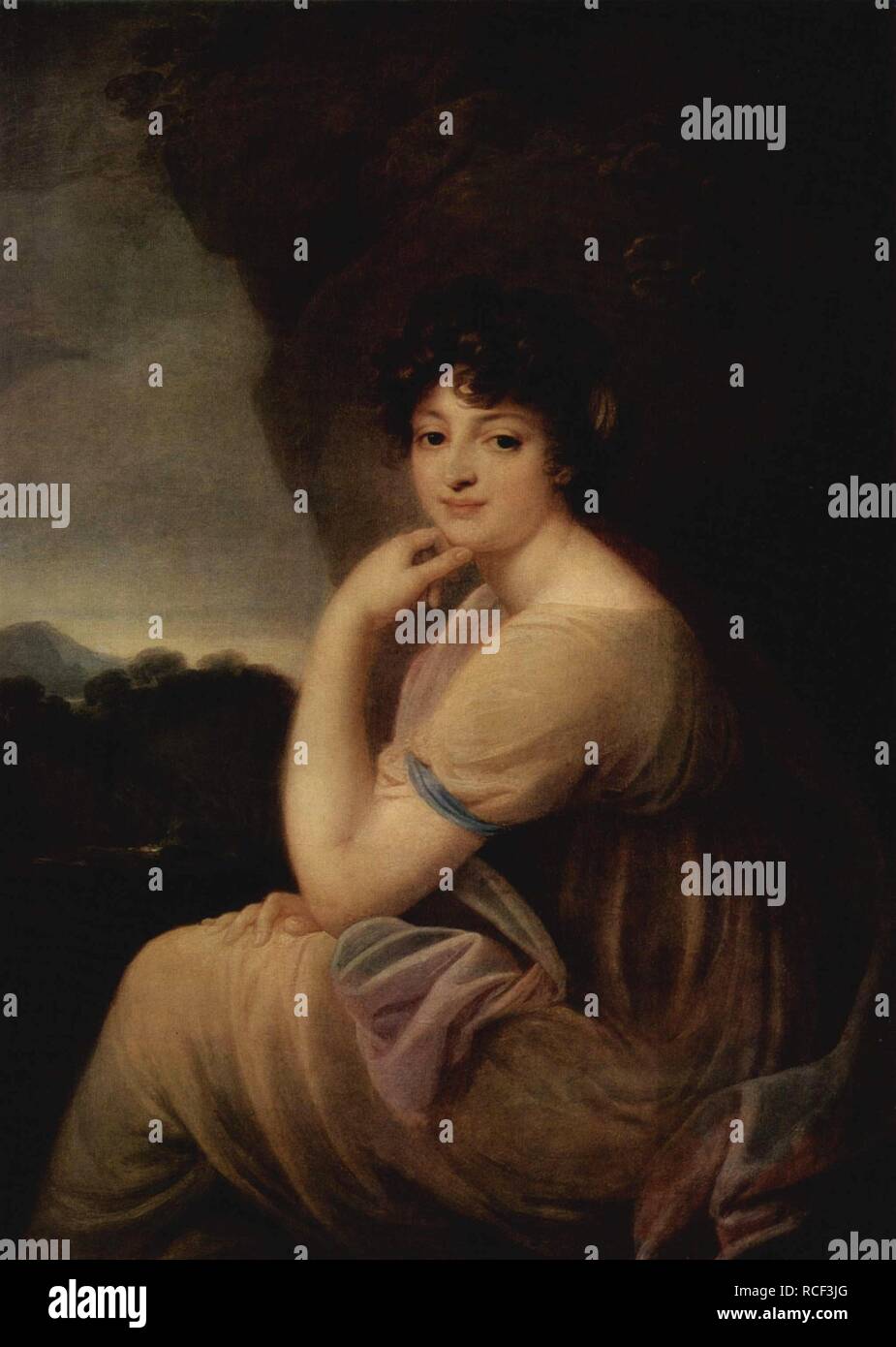 Portrait of Yekaterina Bakunina (1777-1846). Museum: State Hermitage, St. Petersburg. Author: Grassi, Józef. Stock Photo