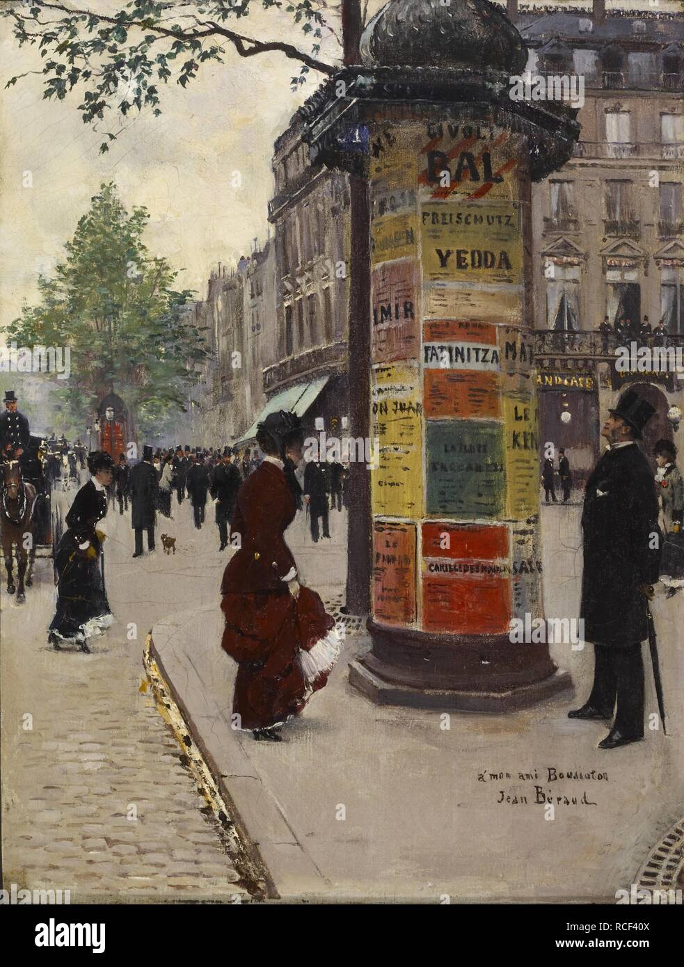 Paris Kiosk. Museum: Walters Art Museum, Baltimore. Author: BERAUD, JEAN. Stock Photo