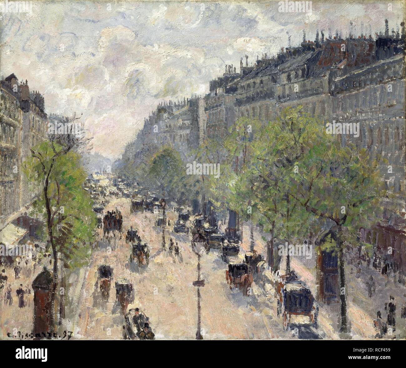 Boulevard Montmartre, Spring. Museum: Museum Langmatt. Author: PISSARRO, CAMILLE. Stock Photo