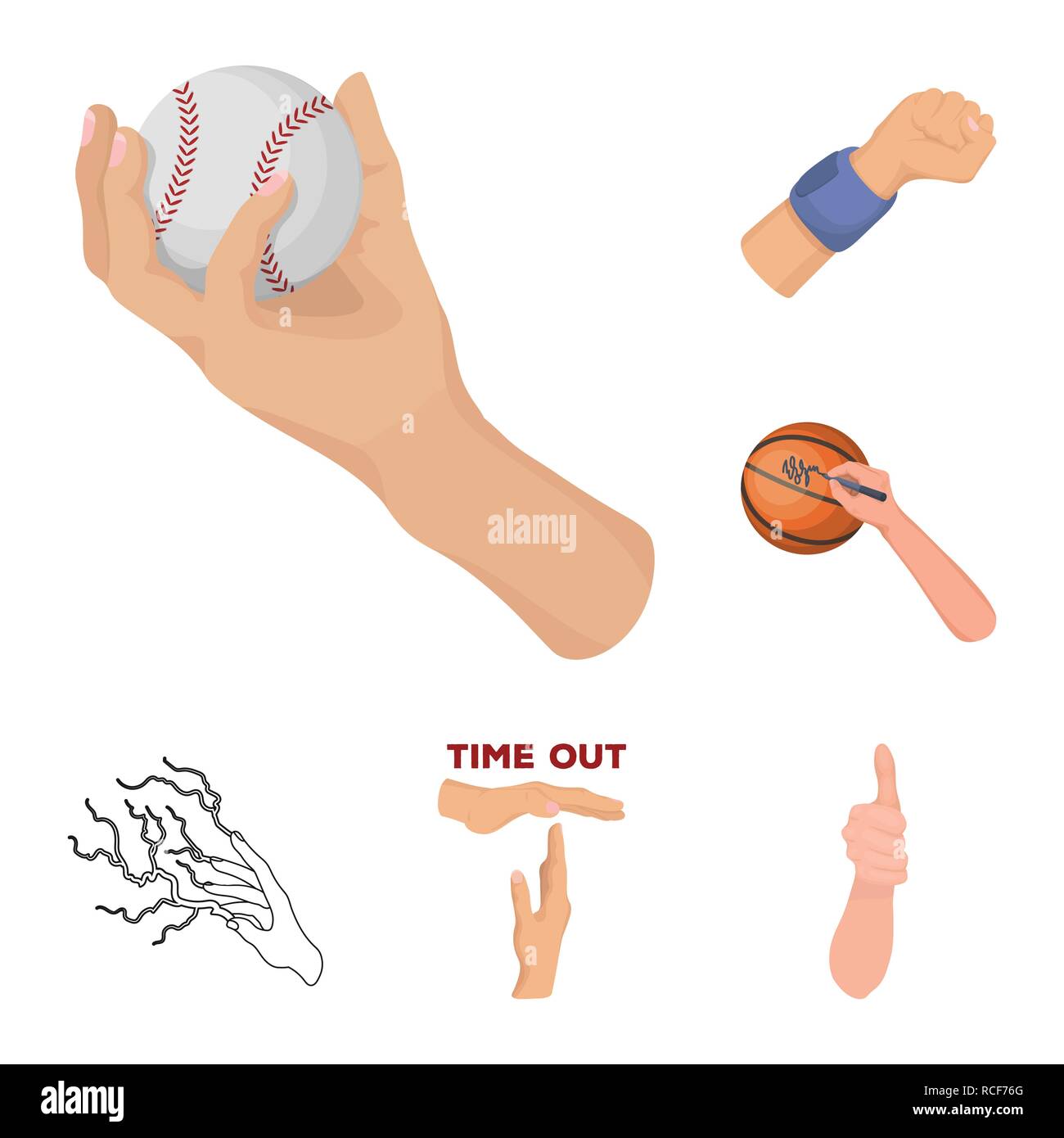 Isolated object of animated and thumb icon. Set of animated and gesture ...