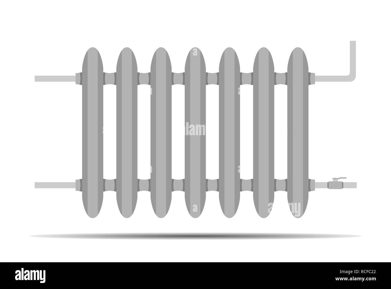 radiator of the 7 sections with the valve adjustment of water flow