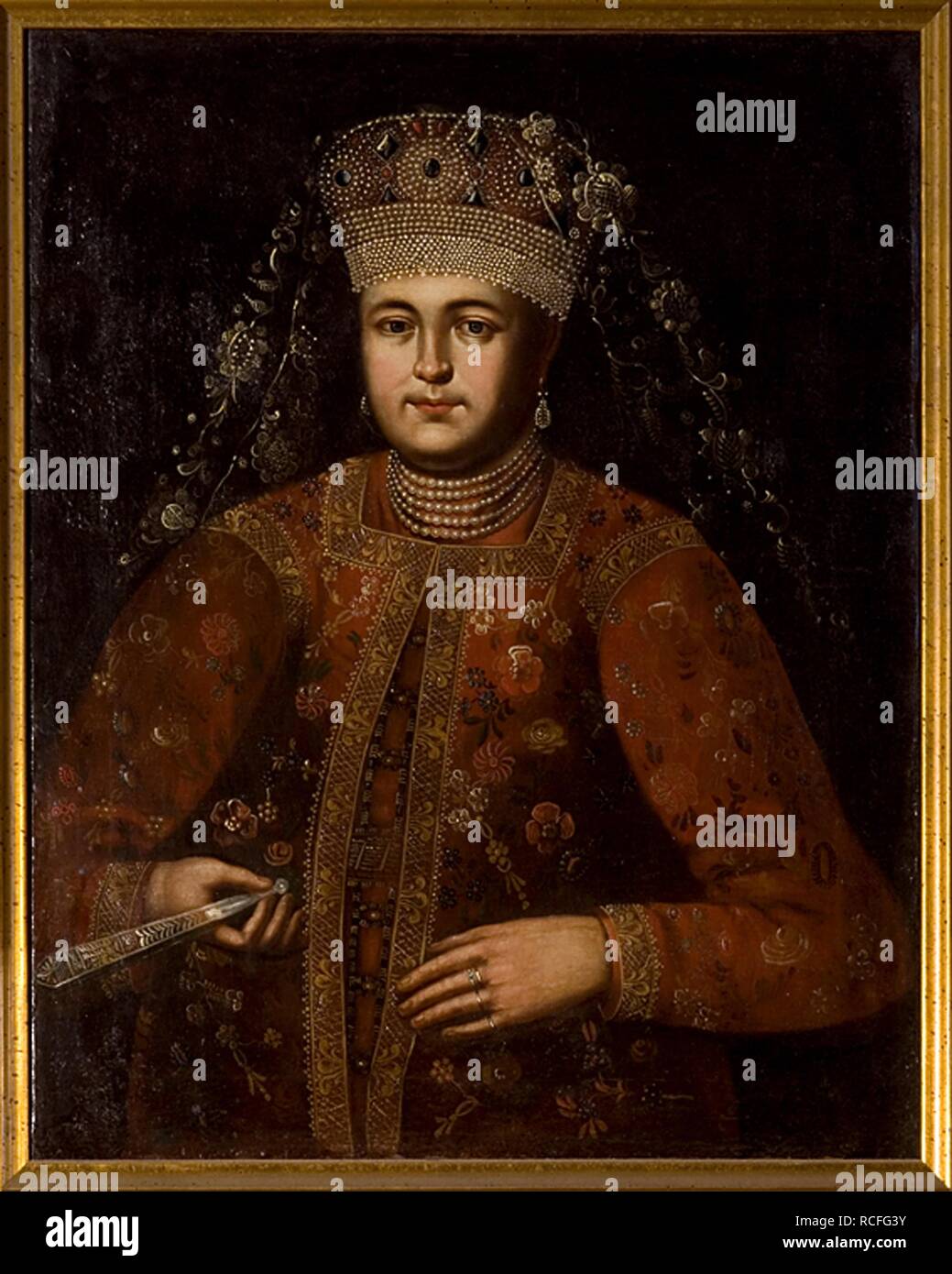 Portrait of Tsarina Marfa Matveyevna (1664-1715). Museum: State History Museum, Moscow. Author: ANONYMOUS. Stock Photo