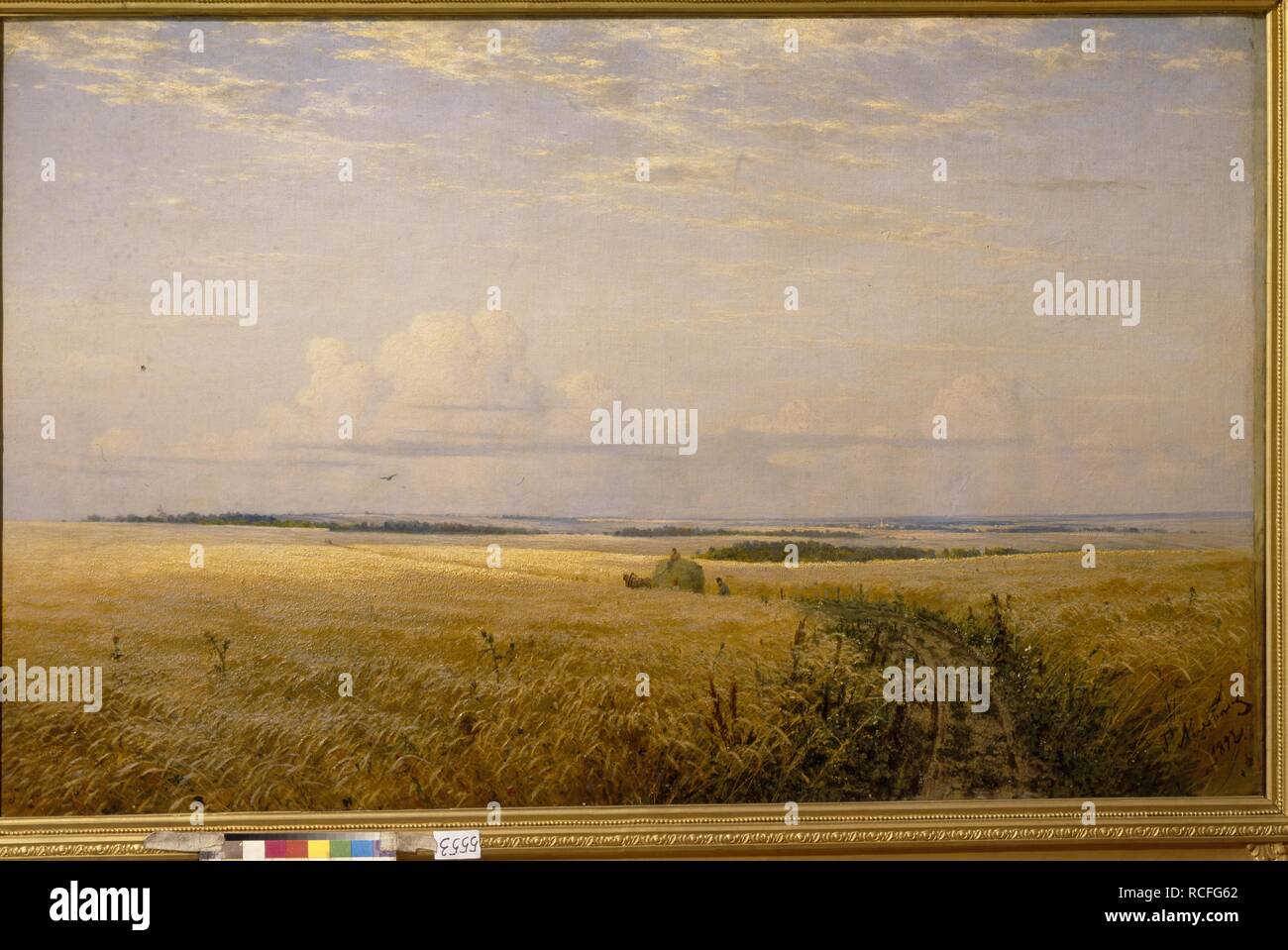 The mellowing fields. Museum: State Russian Museum, St. Petersburg. Author: Myasoedov, Grigori Grigoryevich. Stock Photo