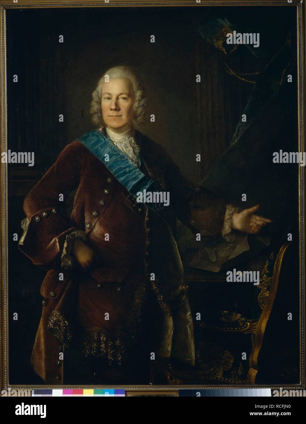 Portrait of Count Alexey Petrovich Bestuzhev-Ryumin (1693-1766). Museum: State Tretyakov Gallery, Moscow. Author: TOCQUE, LOUIS. Stock Photo