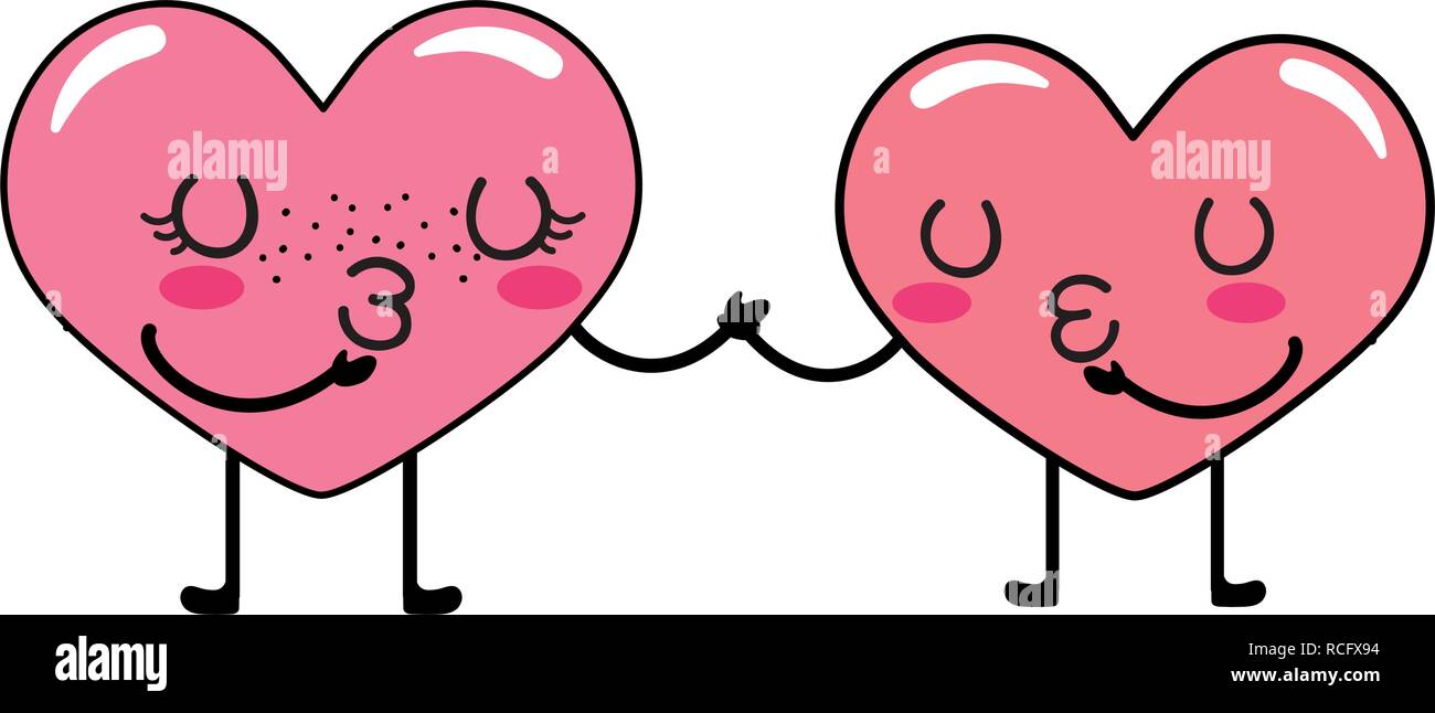 Cute Hearts Couple Sitting Cartoon Love Relationship Vector, 54% OFF