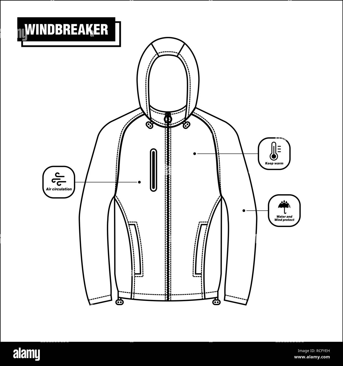 Windbreaker Jacket Vector Design Stock Photo Alamy