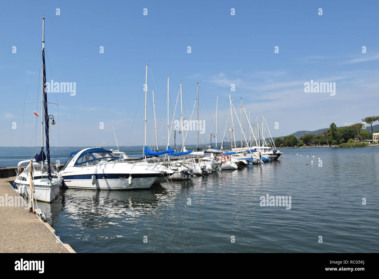 view of the pier with moored boats Stock Photo - Alamy