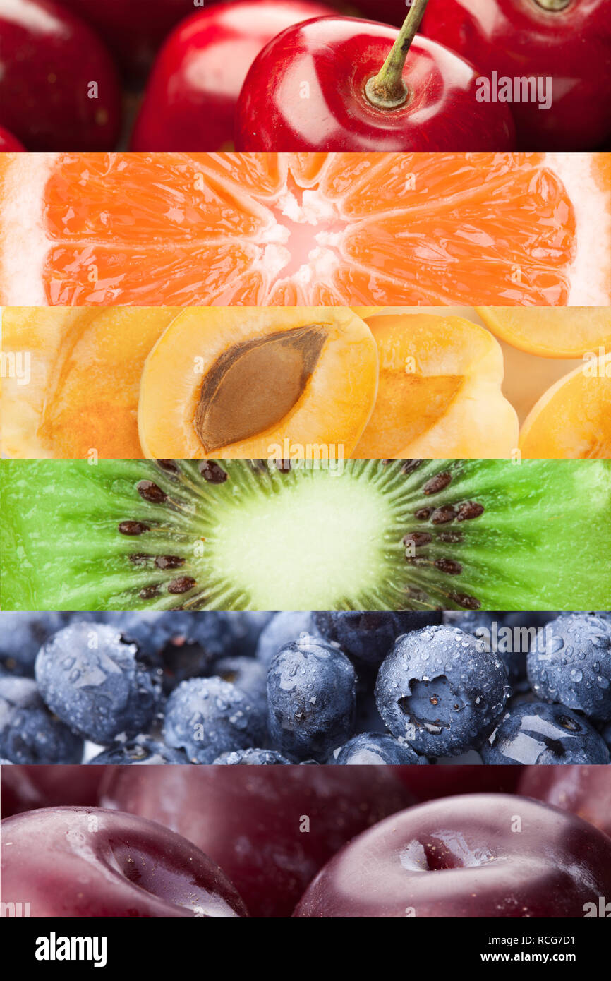 Fresh fruits.Assorted fruits colorful background. Color range Stock Photo -  Alamy