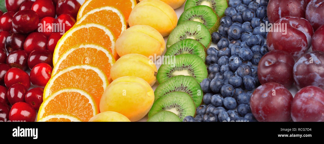 Fresh fruits.Assorted fruits colorful background. Color range Stock Photo -  Alamy