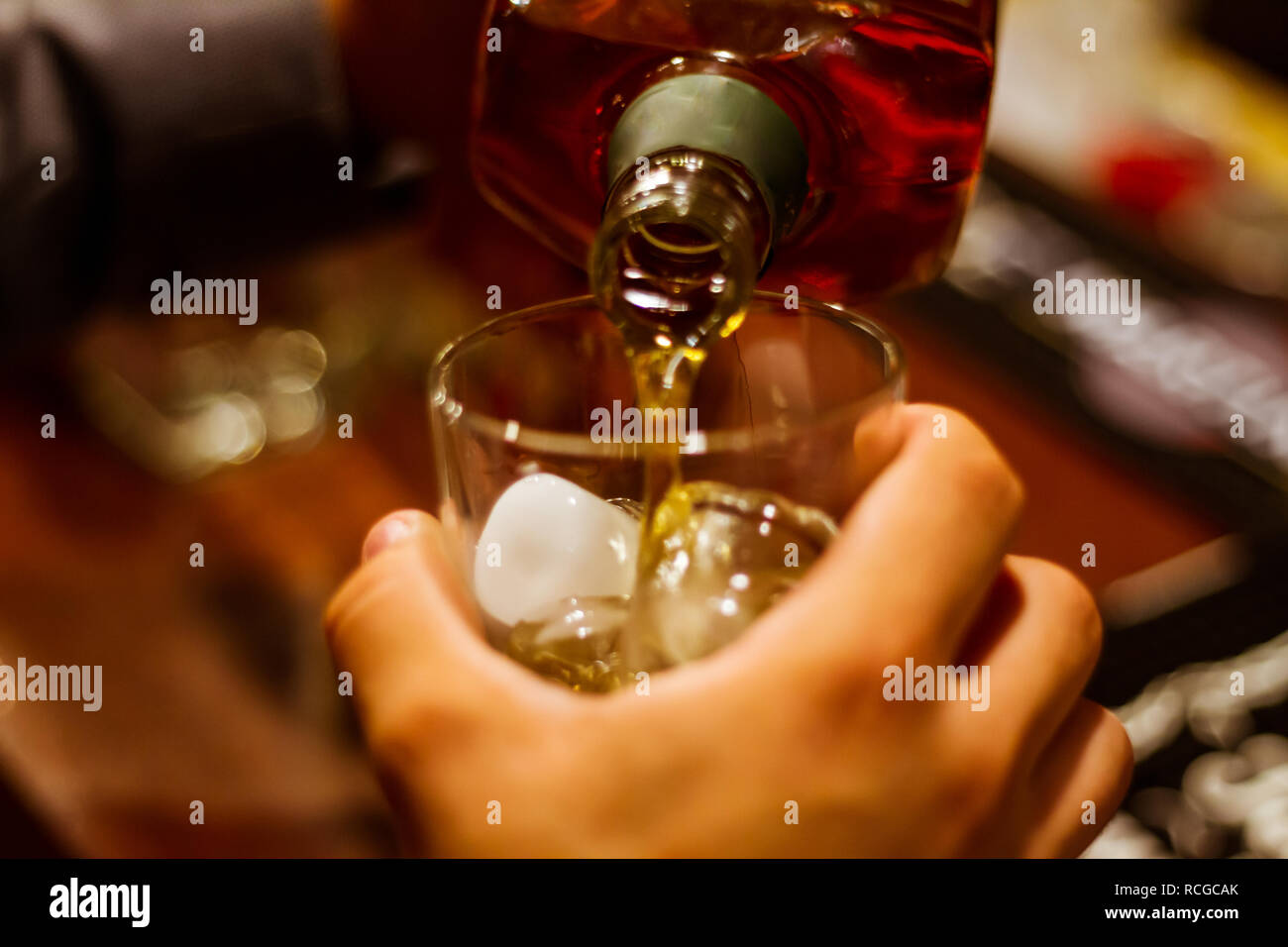 Whiskey on the rocks isolated Stock Photo Alamy