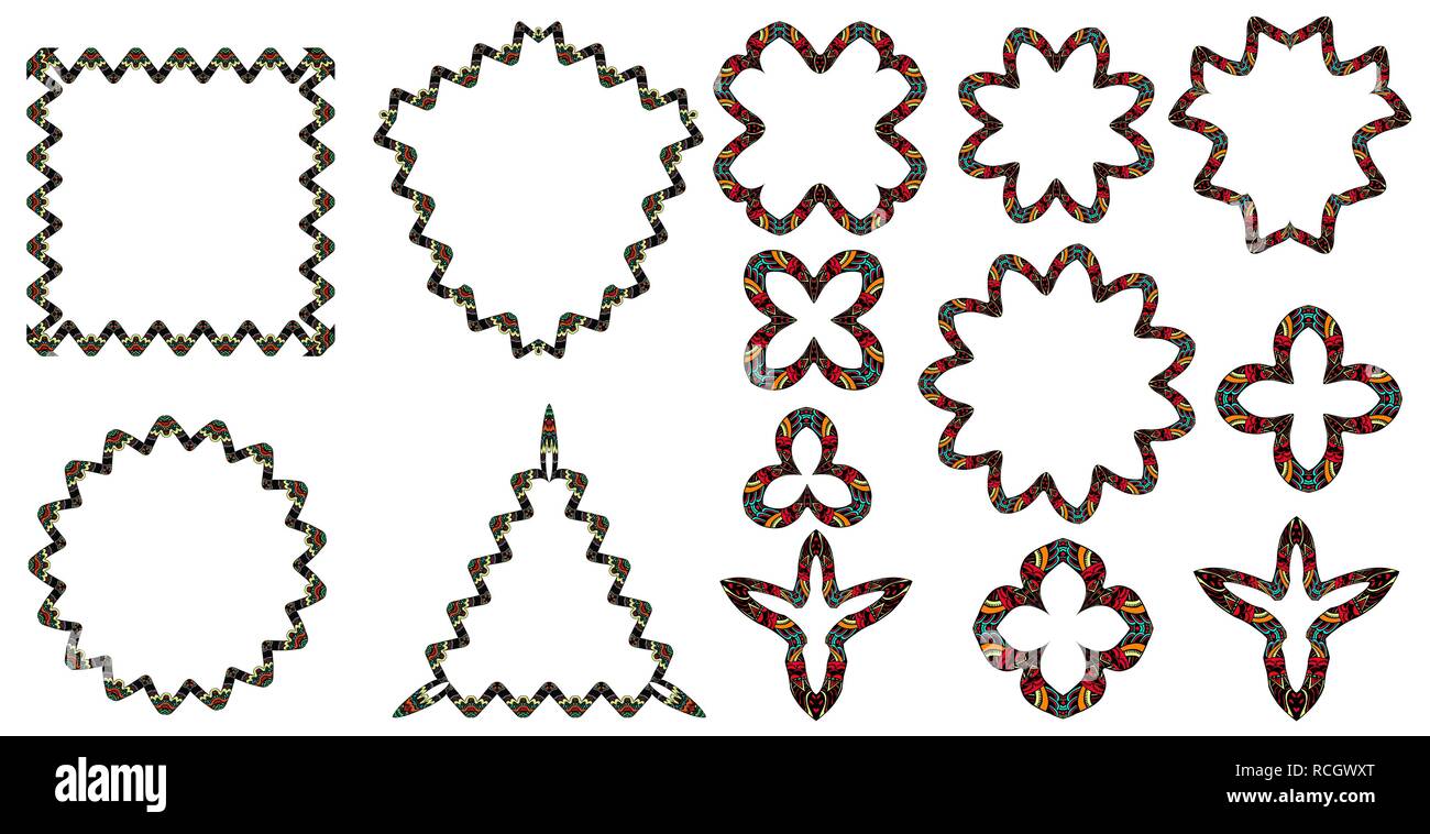 Set of hand drawn doodle frames. Vector illustration Stock Vector Image ...