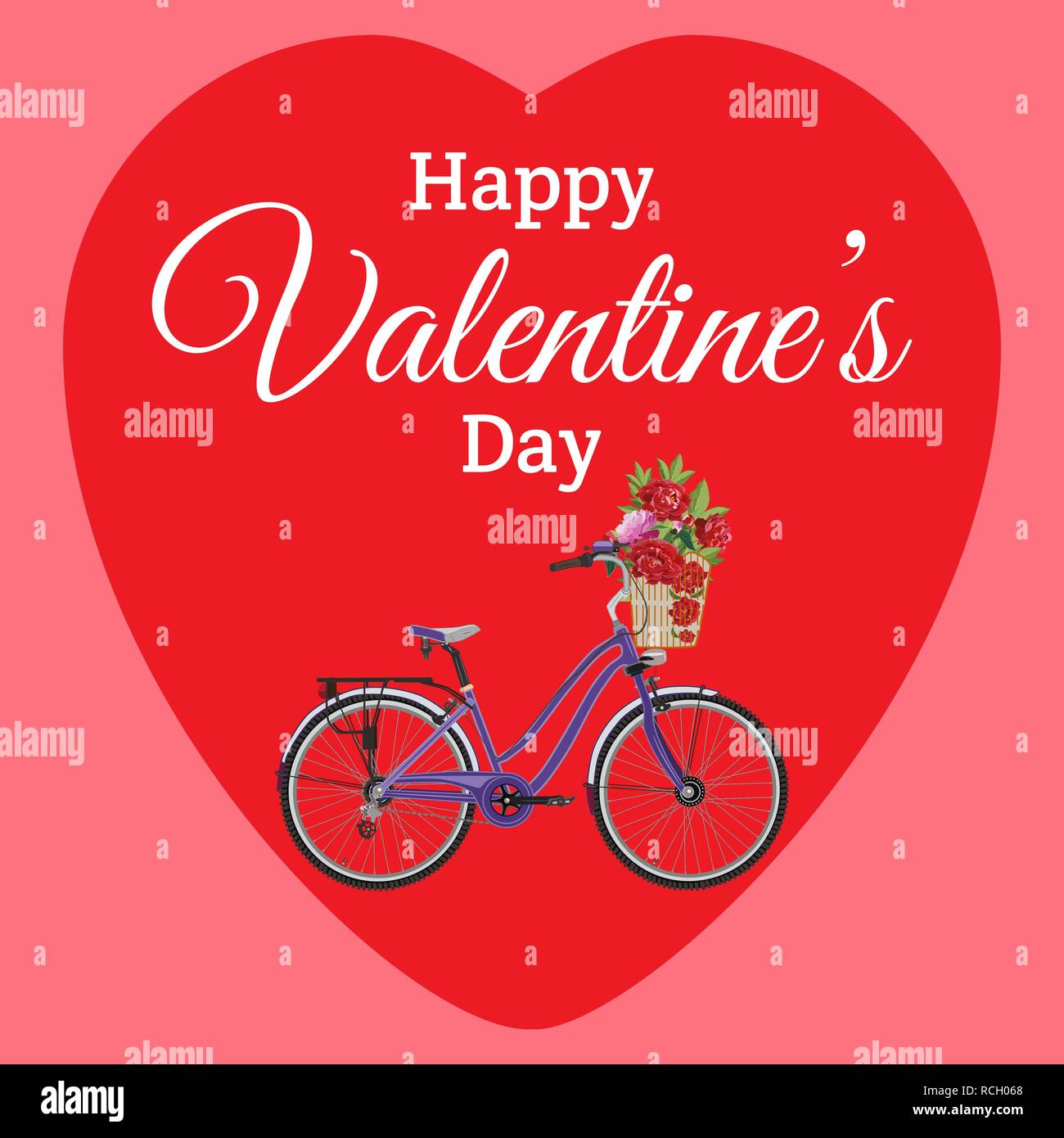 Happy Valentines Day greeting card design template vector illustration ...