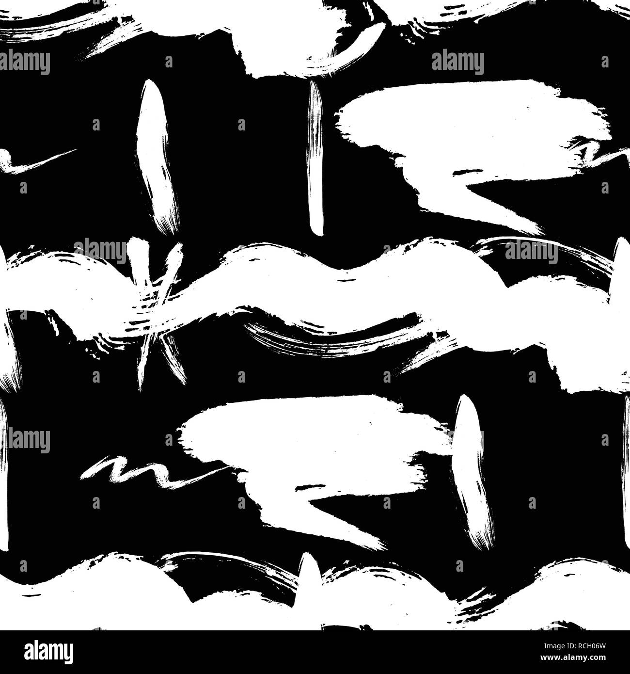 Seamless pattern hand drawn with a brush strokes. Abstract brushstrokes ...