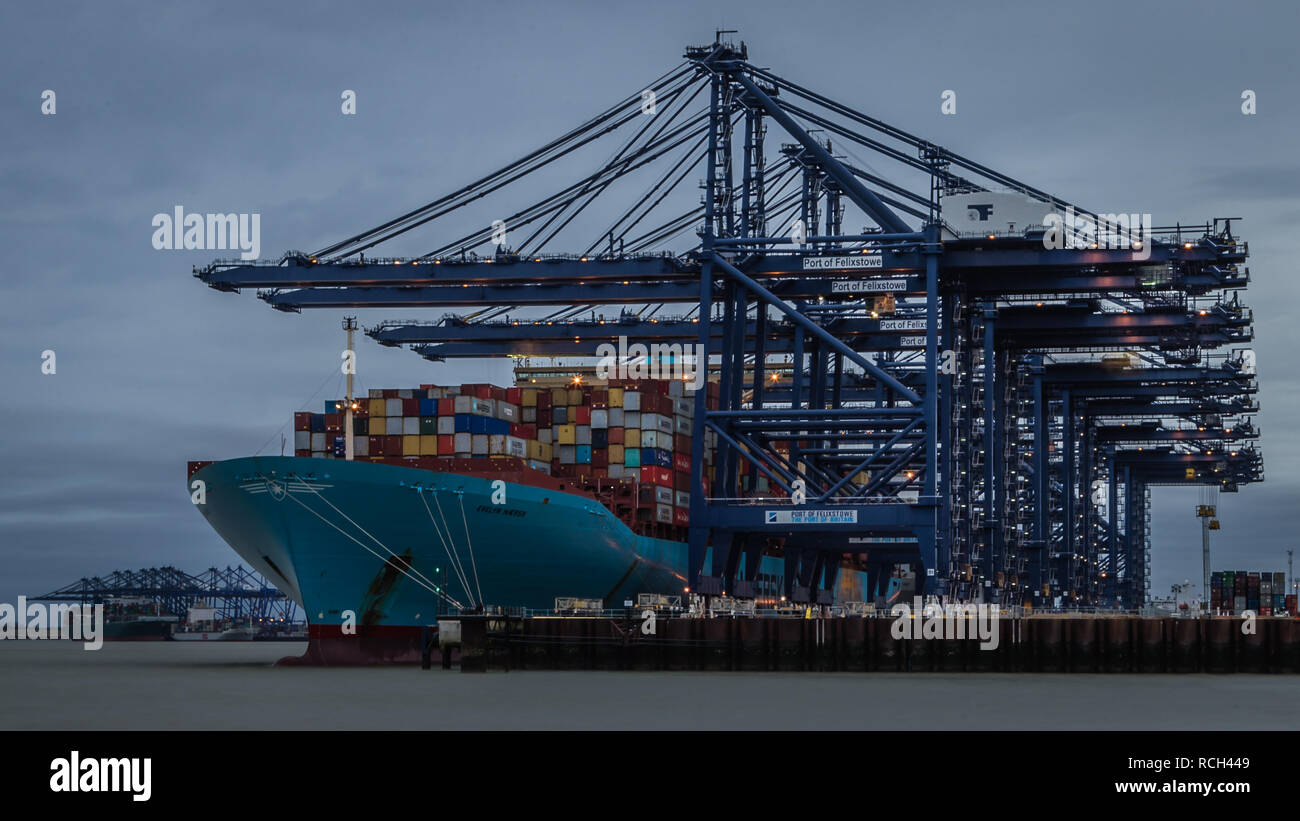 Maersk Line at the Port of Felixstowe Stock Photo - Alamy