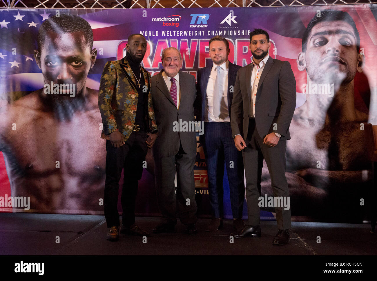 (left to right) Terence Crawford, Top Rank Chairman Bob Arum, Matchroom