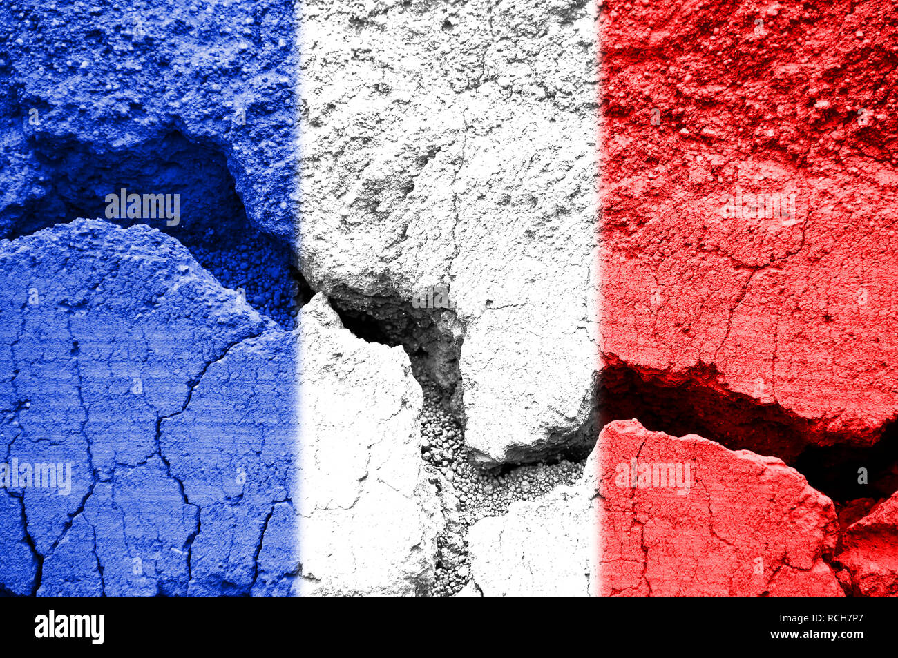 French crisis and social fracture concept Stock Photo