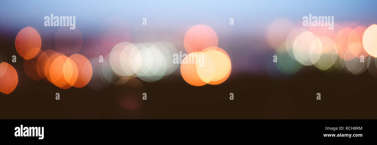 City lights blur bokeh Stock Photo