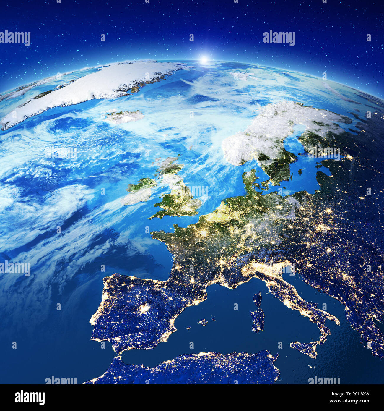 Europe city lights Stock Photo Alamy