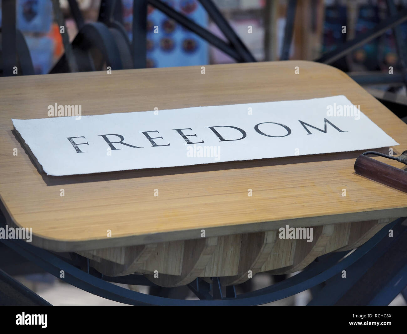 "Freedom press" installation in San Francisco International Airport, August 2018 Stock Photo