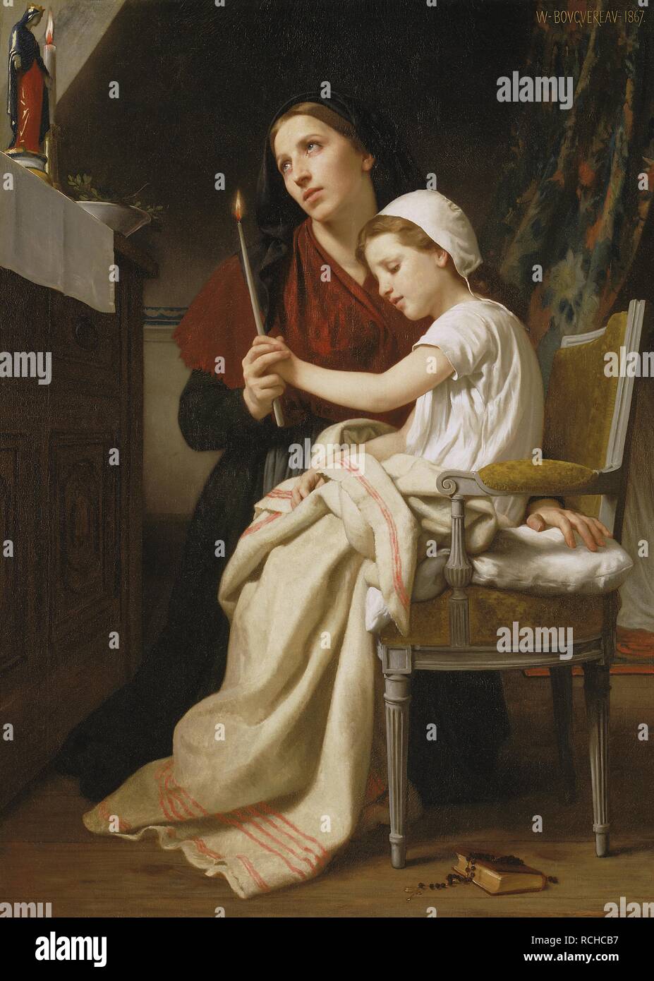 The Thank Offering. Museum: Philadelphia Museum of Art, Philadelphia. Author: Bouguereau, William-Adolphe. Stock Photo