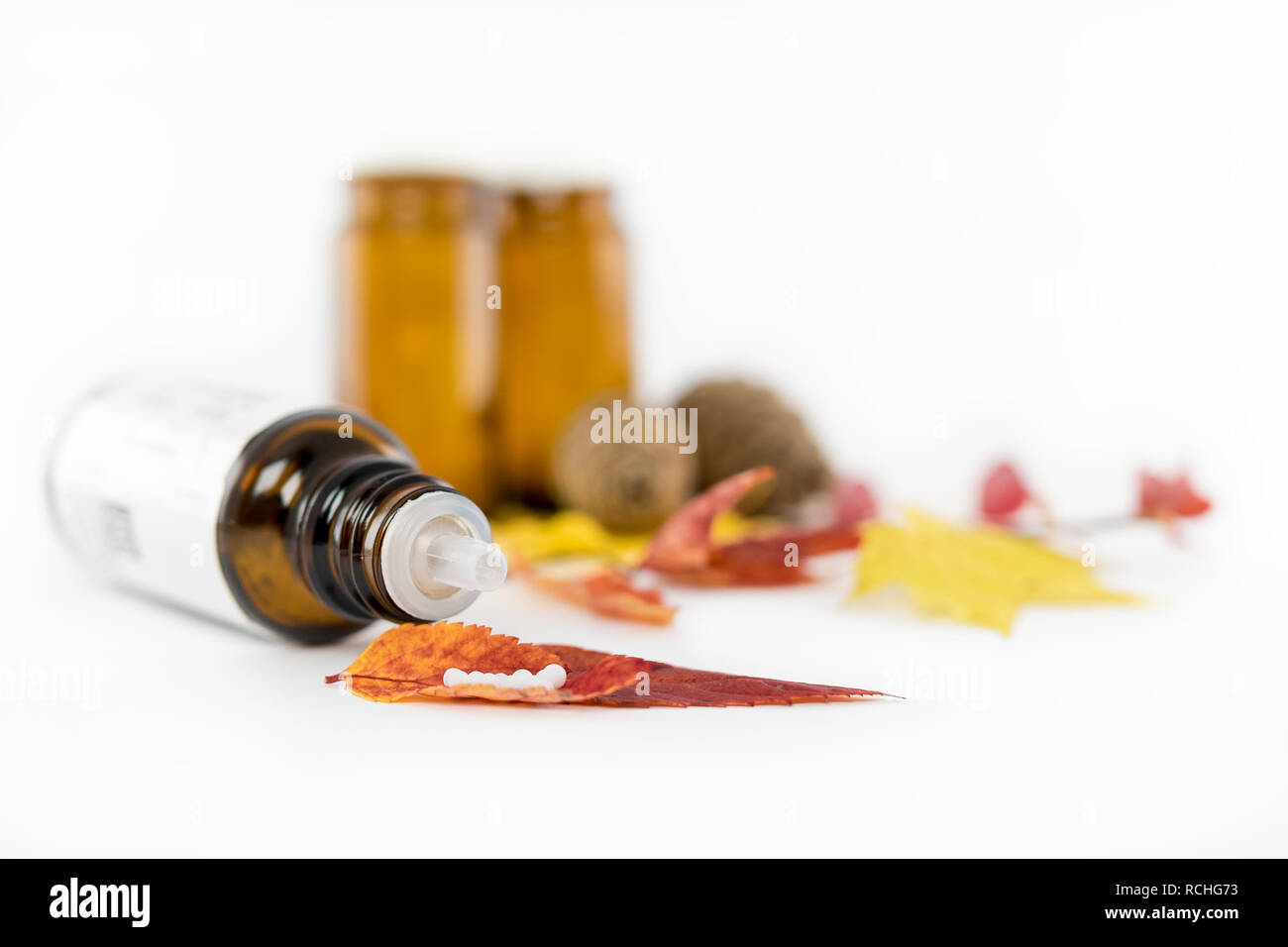 Homöopathische Heilmittel Globuli Stock Photo