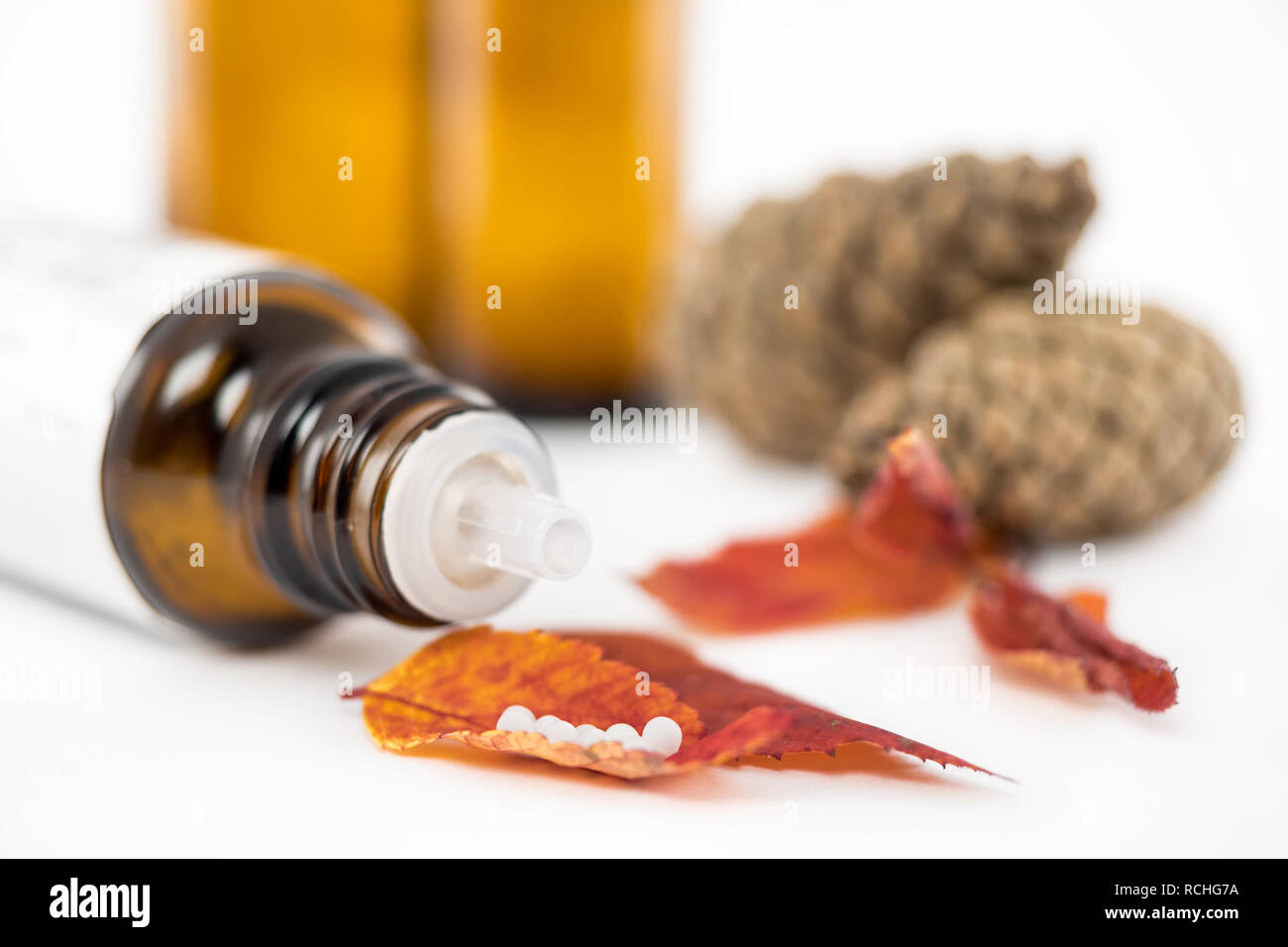 Homöopathische Heilmittel Globuli Stock Photo
