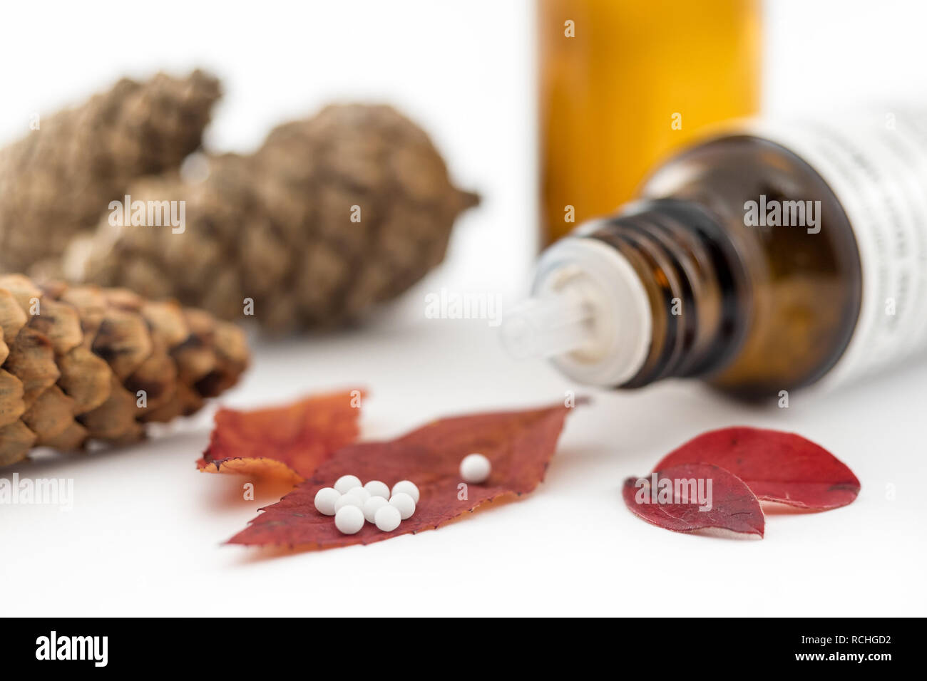 Homöopathische Heilmittel Globuli Stock Photo