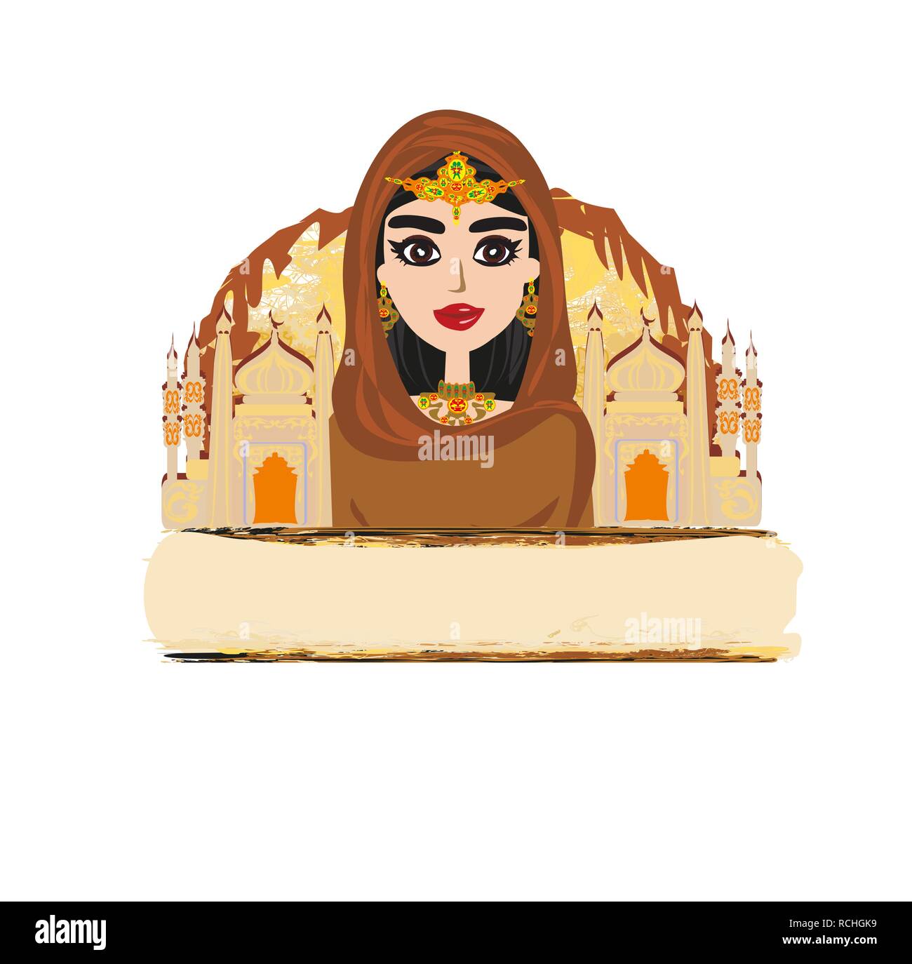 Portrait of muslim beautiful girl in hijab Stock Vector Image & Art - Alamy