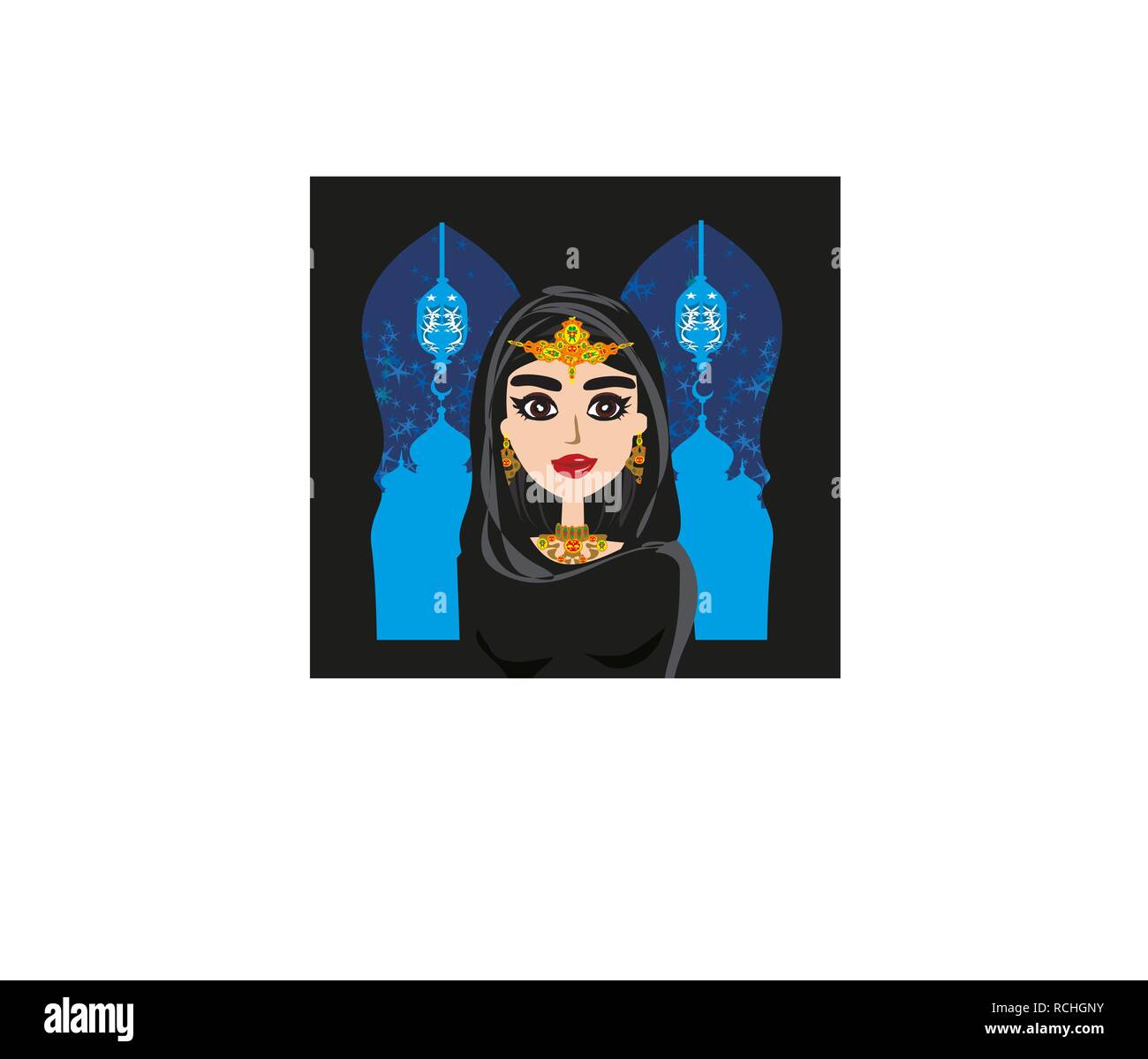 Portrait of muslim beautiful girl in hijab Stock Vector Image & Art - Alamy