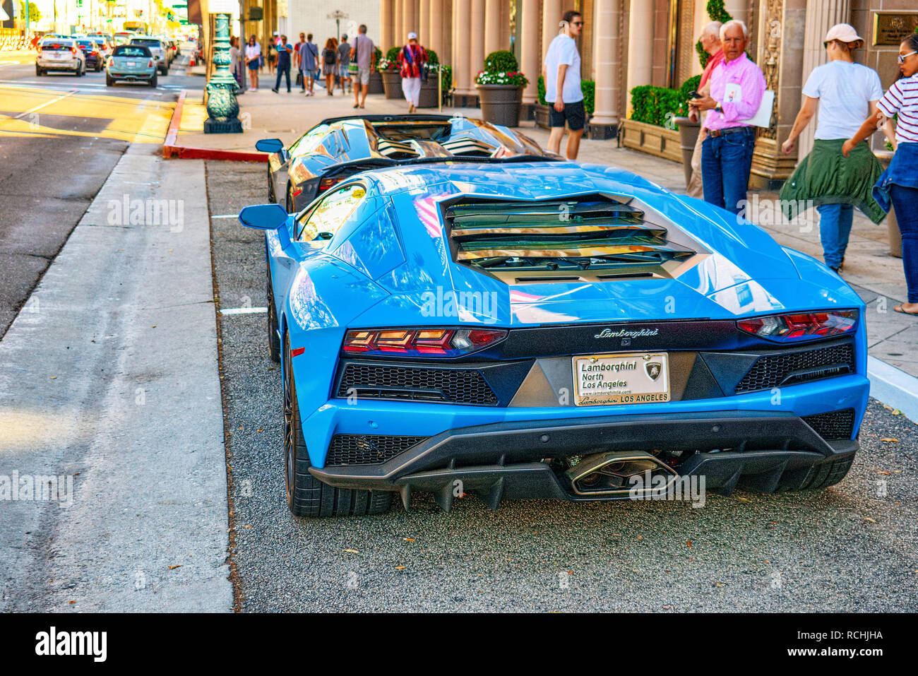 Beautiful and Expensive Sports Cars on Fashionable Street Rodeo
