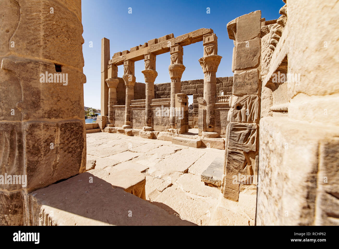 The temple of Philae in Aswan Egypt Stock Photo
